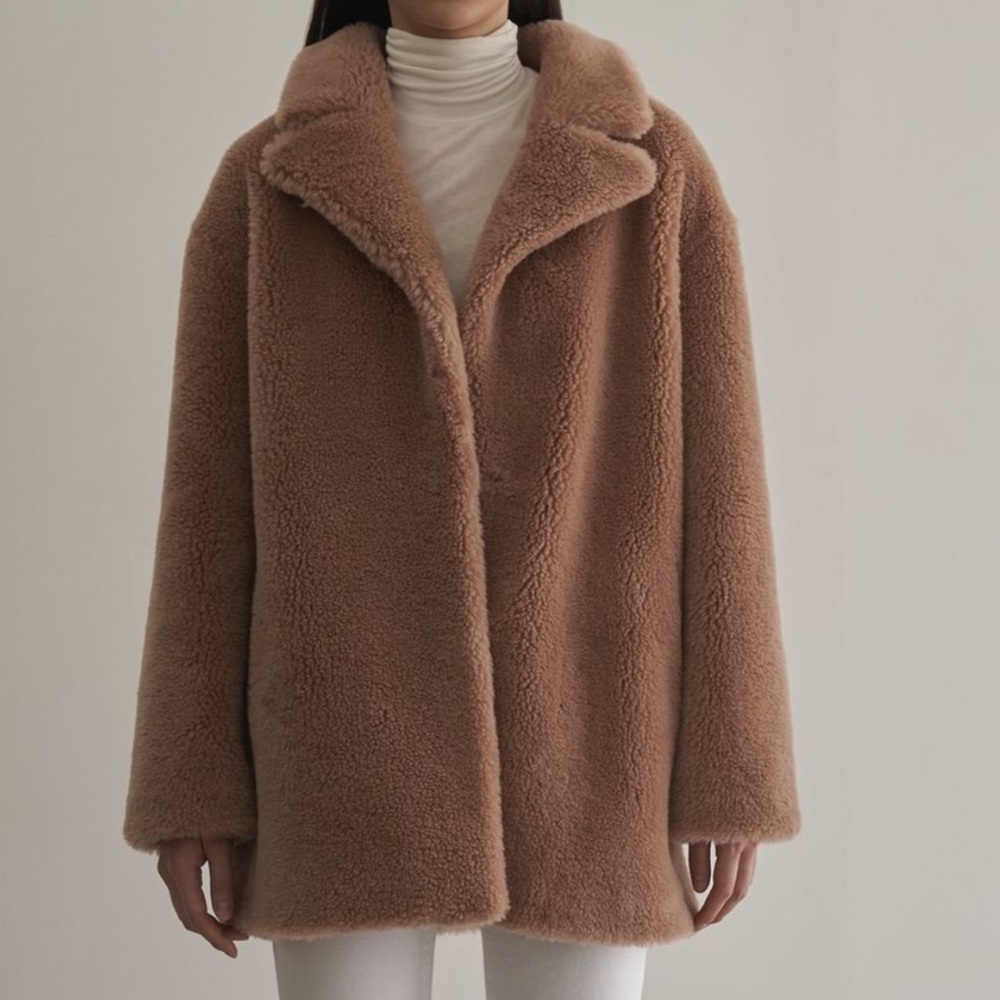 Classic Teddy Coat in Brown - Women's Plush Jacket